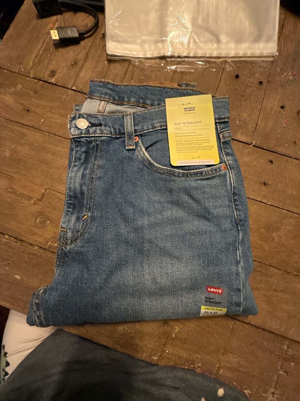Levi's 514 Straight Size 33x32 Blue Denim Jeans